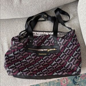 Juicy Couture Black and Pink Logo Tote